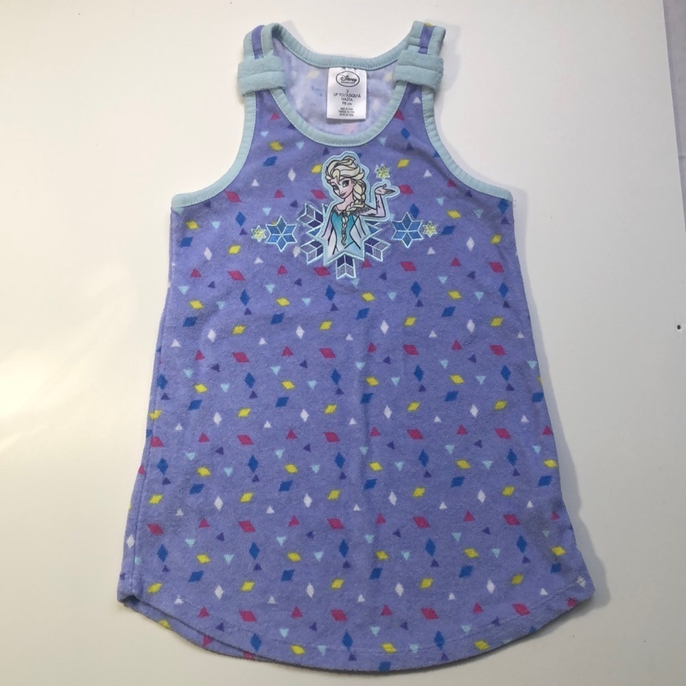 Disney Frozen Princess Elsa Periwinkle Multi Terrycloth Swimsuit Coverup 3T